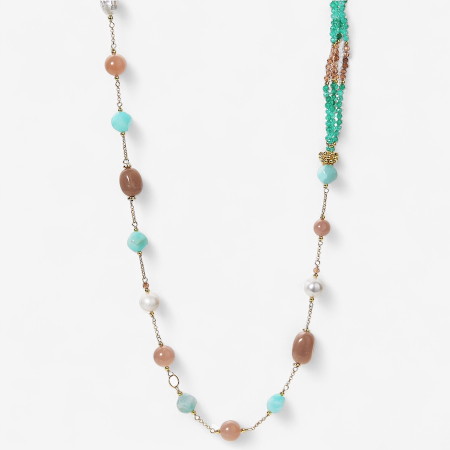 Image 243917.jpg, Product 243-917 / Price $749.99, Cristiana Jewels Sterling Silver Gold Plate Sunstone, Pearls and Zircon Necklace from Cristiana Jewels on TSC.ca's Jewellery department