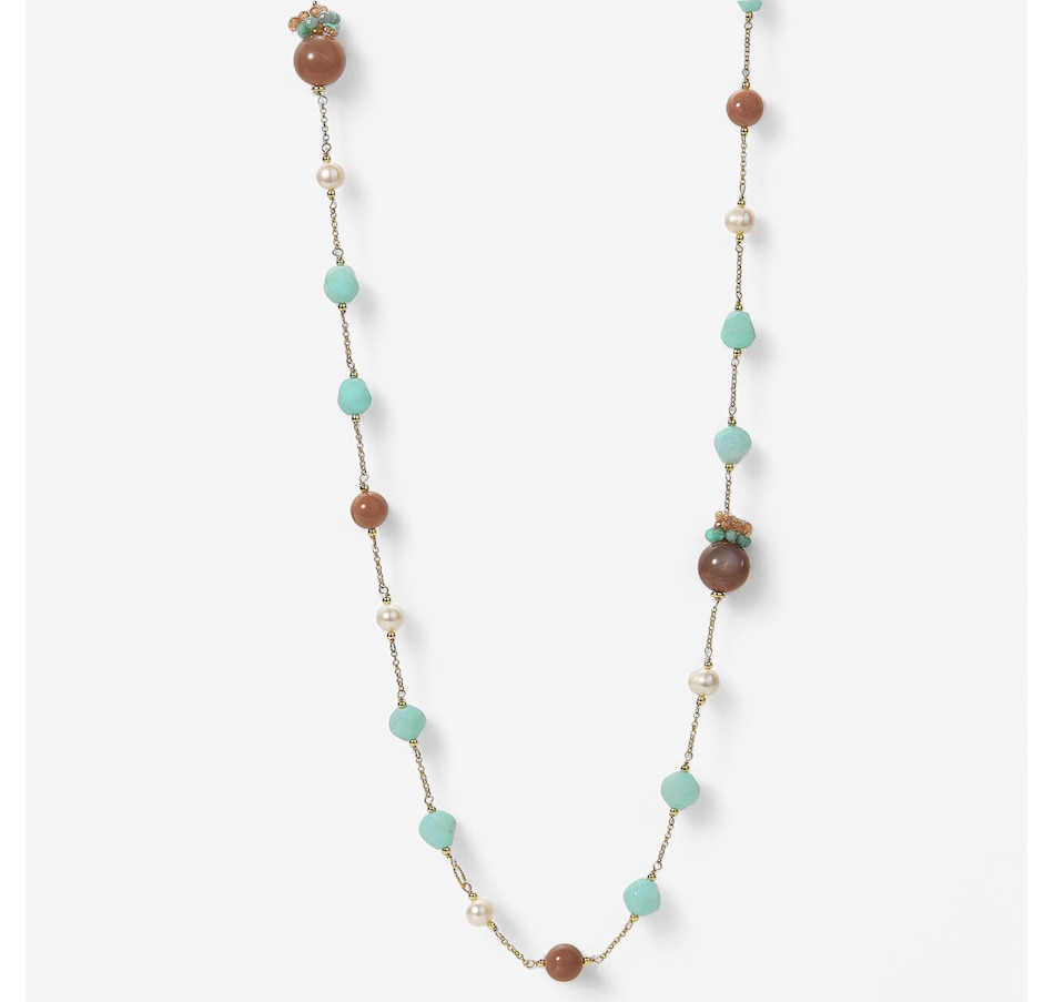 Image 243918.jpg, Product 243-918 / Price $439.99, Cristiana Jewels Sterling Silver Gold Plate Sunstone Pearl Necklace from Cristiana Jewels on TSC.ca's Jewellery department