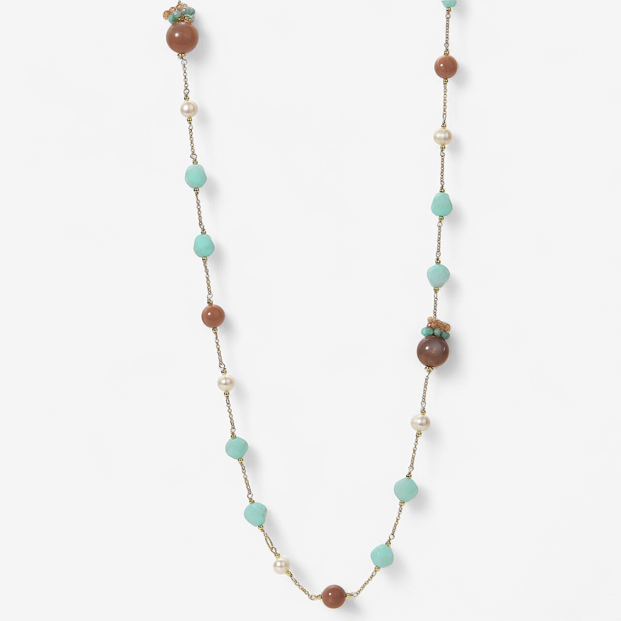 Image 243918.jpg, Product 243-918 / Price $479.99, Cristiana Jewels Sterling Silver Gold Plate Sunstone Pearl Necklace from Cristiana Jewels on TSC.ca's Jewellery department