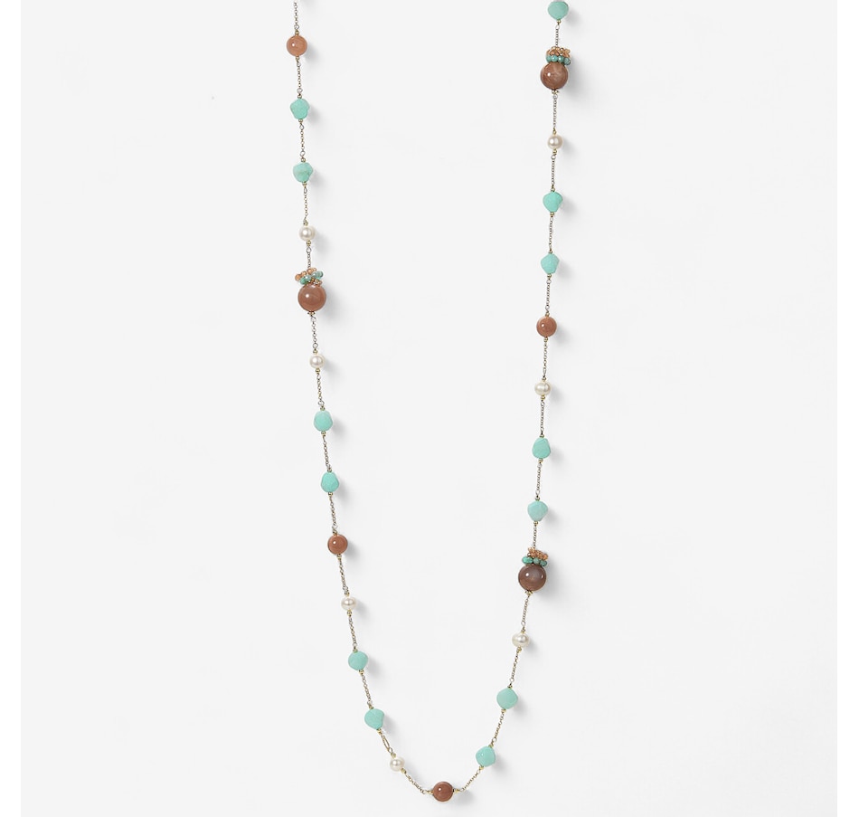 Image 243918_ALTMORE1.jpg, Product 243-918 / Price $439.99, Cristiana Jewels Sterling Silver Gold Plate Sunstone Pearl Necklace from Cristiana Jewels on TSC.ca's Jewellery department