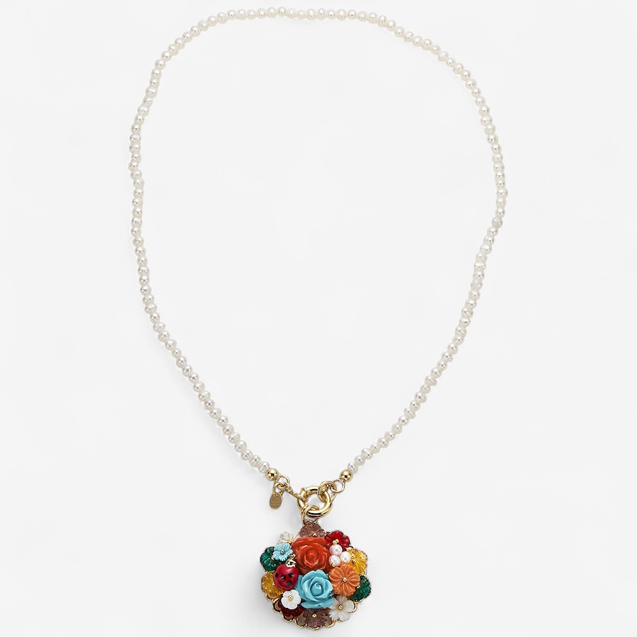 Image 243935_ALTMORE1.jpg, Product 243-935 / Price $659.99, Cristiana Jewels Sterling Silver Yellow Gold Plated Freshwater Pearls Flower with Gems Necklace from Cristiana Jewels on TSC.ca's Jewellery department
