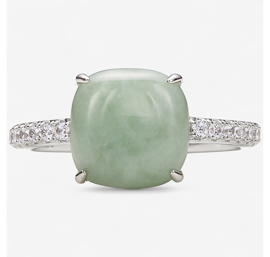 Image 243941_GRN.jpg, Product 243-941 / Price $69.99, Jade of Yesteryear Sterling Silver Genuine Cushion Jade Ring from Jade of Yesteryear on TSC.ca's Jewellery department