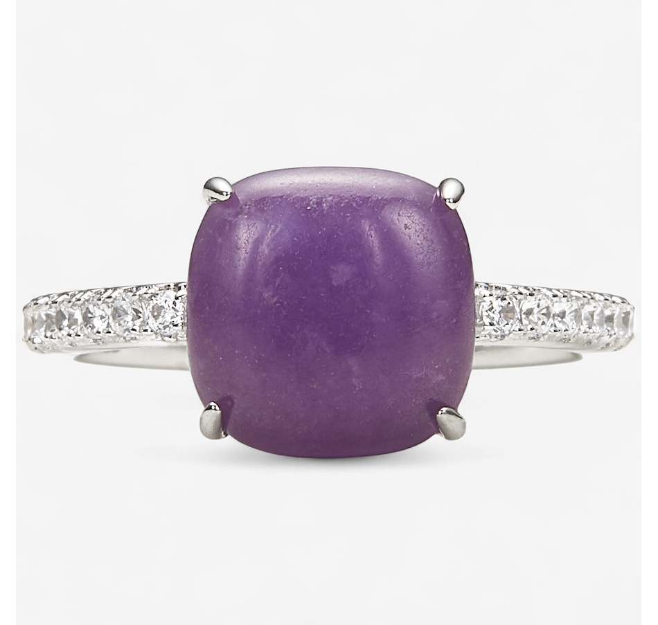 Image 243941_PUR.jpg, Product 243-941 / Price $69.99, Jade of Yesteryear Sterling Silver Genuine Cushion Jade Ring from Jade of Yesteryear on TSC.ca's Jewellery department