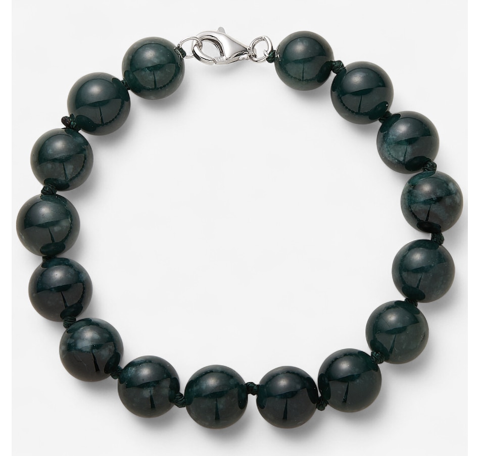 Image 243942_ALTMORE1.jpg, Product 243-942 / Price $89.99 - $99.99, Jade of Yesteryear Sterling Silver Genuine Round Dark Green Jade Bead Bracelet from Jade of Yesteryear on TSC.ca's Jewellery department