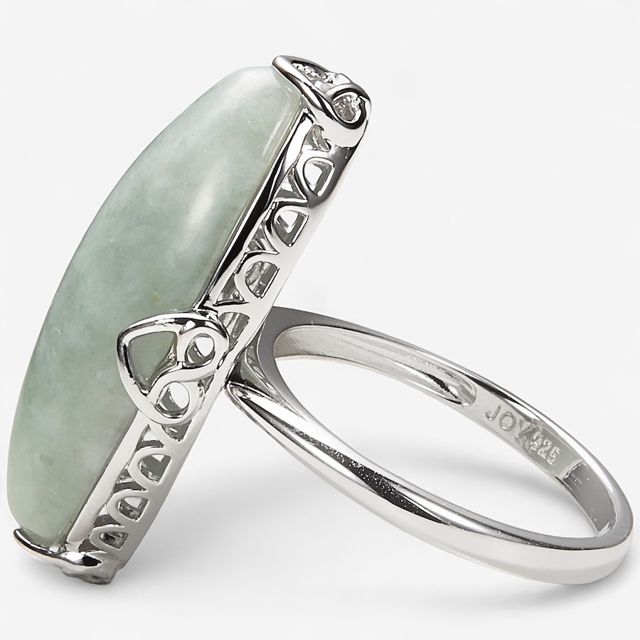 Image 243961_ALTMORE1.jpg, Product 243-961 / Price $149.99, Jade of Yesteryear Sterling Silver/Yellow Gold Plate Genuine Jade Ring from Jade of Yesteryear on TSC.ca's Jewellery department