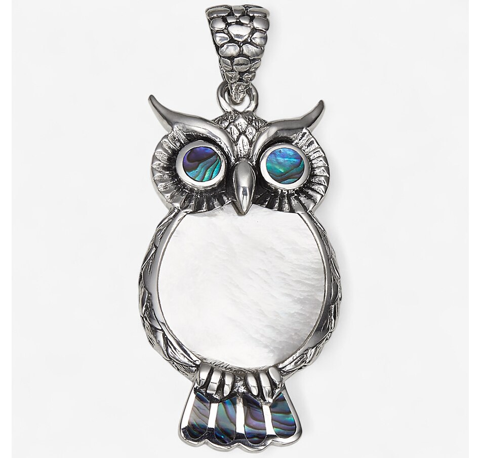 Image 243976.jpg, Product 243-976 / Price $149.99, Samuel B Collection Sterling Silver Abalone And Mother Of Pearl Owl Pendant from Samuel B. Collection on TSC.ca's Jewellery department