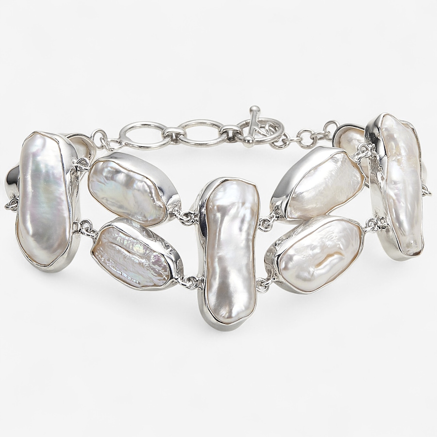 Image 243990.jpg, Product 243-990 / Price $299.99, Samuel B Collection Sterling Silver Mix White Biwa Pearl Bracelet from Samuel B. Collection on TSC.ca's Jewellery department