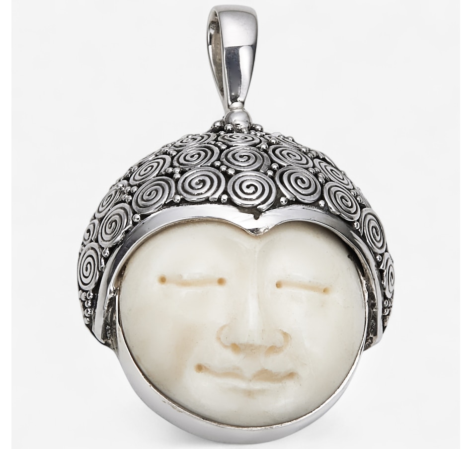 Samuel B Collection Sterling Silver Bone Face Pendant