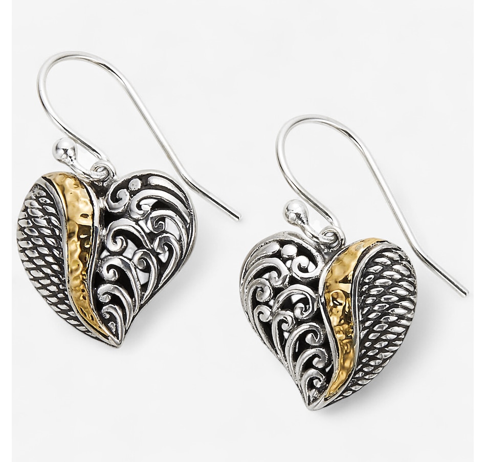 Samuel B Collection Sterling Silver/18K Heart Earrings