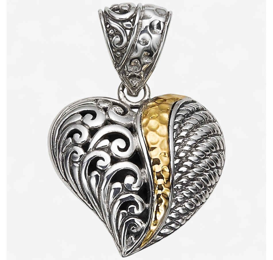 Samuel B Collection Sterling Silver/18K Heart Pendant