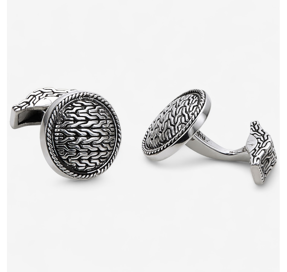 Image 244004.jpg, Product 244-004 / Price $139.99, Samuel B Collection Sterling Silver Tulang Naga Round Cuff Links from Samuel B. Collection on TSC.ca's Jewellery department