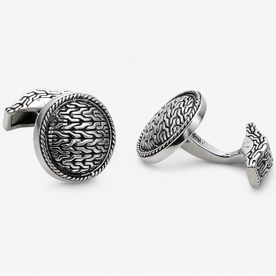 Image 244004.jpg, Product 244-004 / Price $139.99, Samuel B Collection Sterling Silver Tulang Naga Round Cuff Links from Samuel B. Collection on TSC.ca's Jewellery department