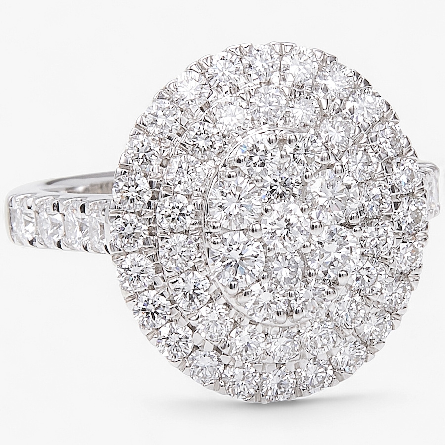Image 244015_OVL.jpg, Product 244-015 / Price $799.99, EVERA Diamonds Sterling Silver Rhodium Plate Shaped Diamond Ring from Evera Diamonds on TSC.ca's Jewellery department