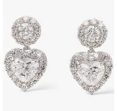 EVERA Diamonds 14K White Gold 3.50 ctw Diamond Shaped Drop Earrings
