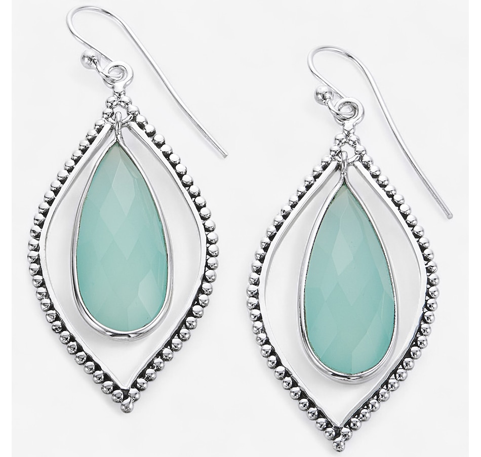 Image 244023_LTG.jpg, Product 244-023 / Price $149.99, Himalayan Gems Sterling Silver Teardrop Chalcedony French Wire Earrings from Himalayan Gems on TSC.ca's Jewellery department