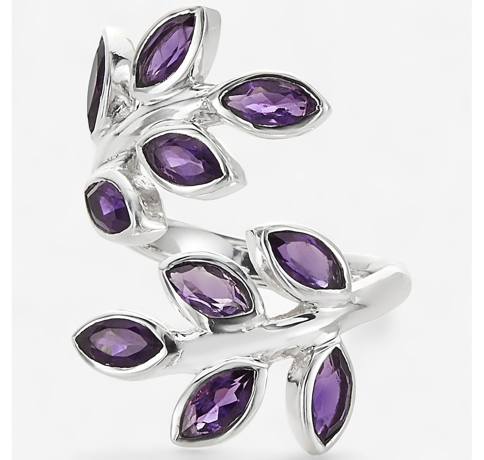 Image 244028_AMY.jpg, Product 244-028 / Price $129.99, Himalayan Gems Sterling Silver Gemstone Leaf Bypass Ring from Himalayan Gems on TSC.ca's Jewellery department