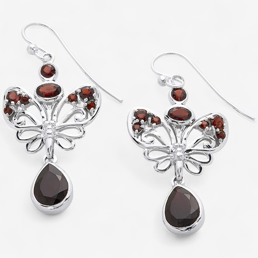 Image 244029_GAR.jpg, Product 244-029 / Price $99.33, Himalayan Gems Sterling Silver Gemstone Butterfly French Wire Earrings from Himalayan Gems on TSC.ca's Jewellery department