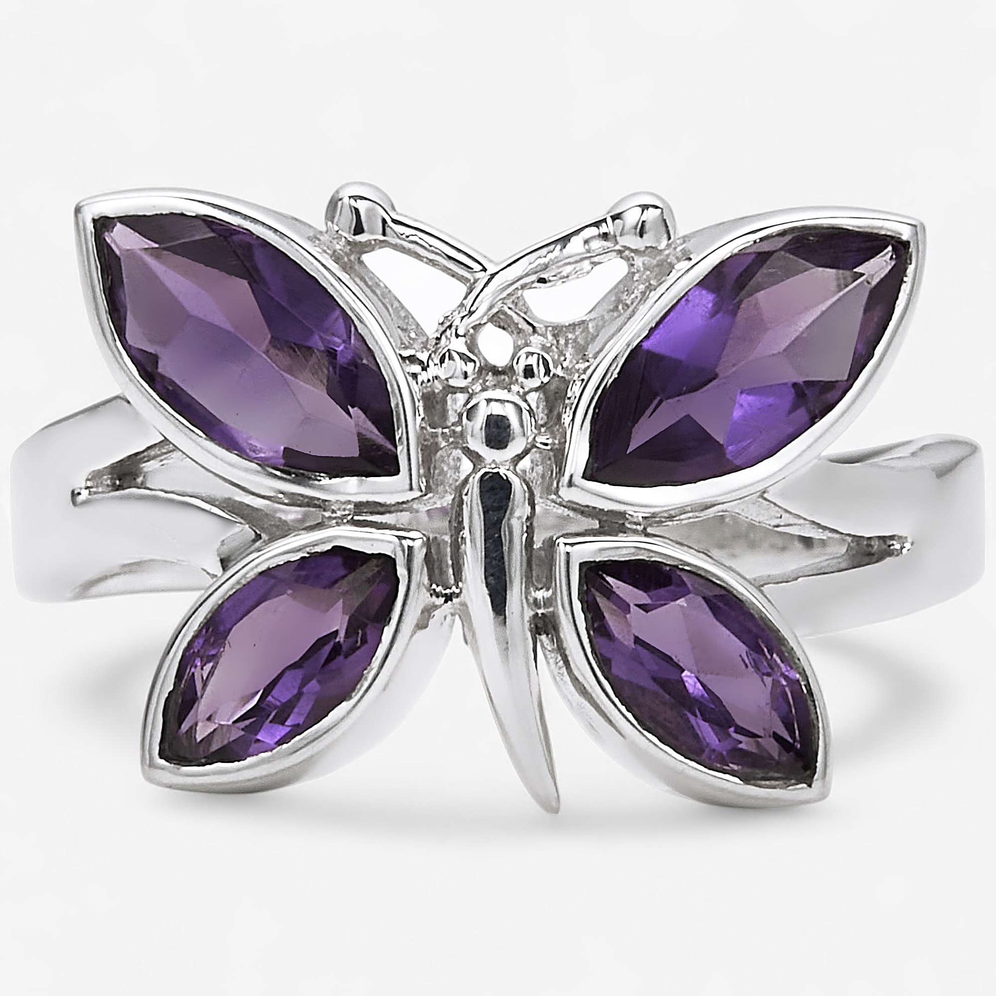 Himalayan Gems Sterling Silver Gemstone Butterfly Ring - TSC.ca