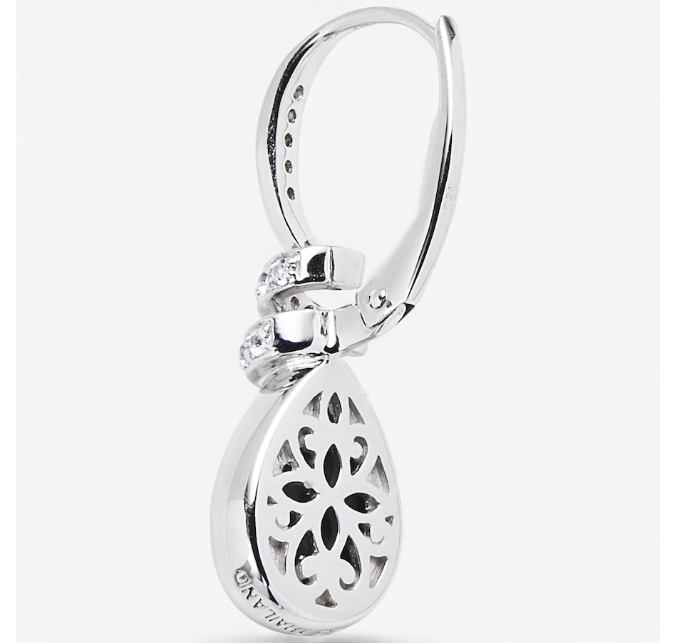 Image 244067_ALTMORE1.jpg, Product 244-067 / Price $679.99, Canadian Ammolite Gems Sterling Silver Ammolite & White Topaz Ribbon Leverback Earrings from Canadian Ammolite Gems on TSC.ca's Jewellery department