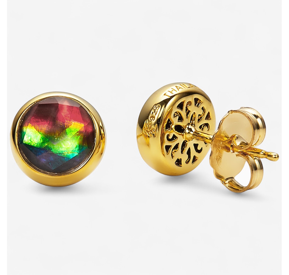 Image 244081_YGP.jpg, Product 244-081 / Price $299.99, Canadian Ammolite Gems Sterling Silver Ammolite Stud Earrings from Canadian Ammolite Gems on TSC.ca's Jewellery department