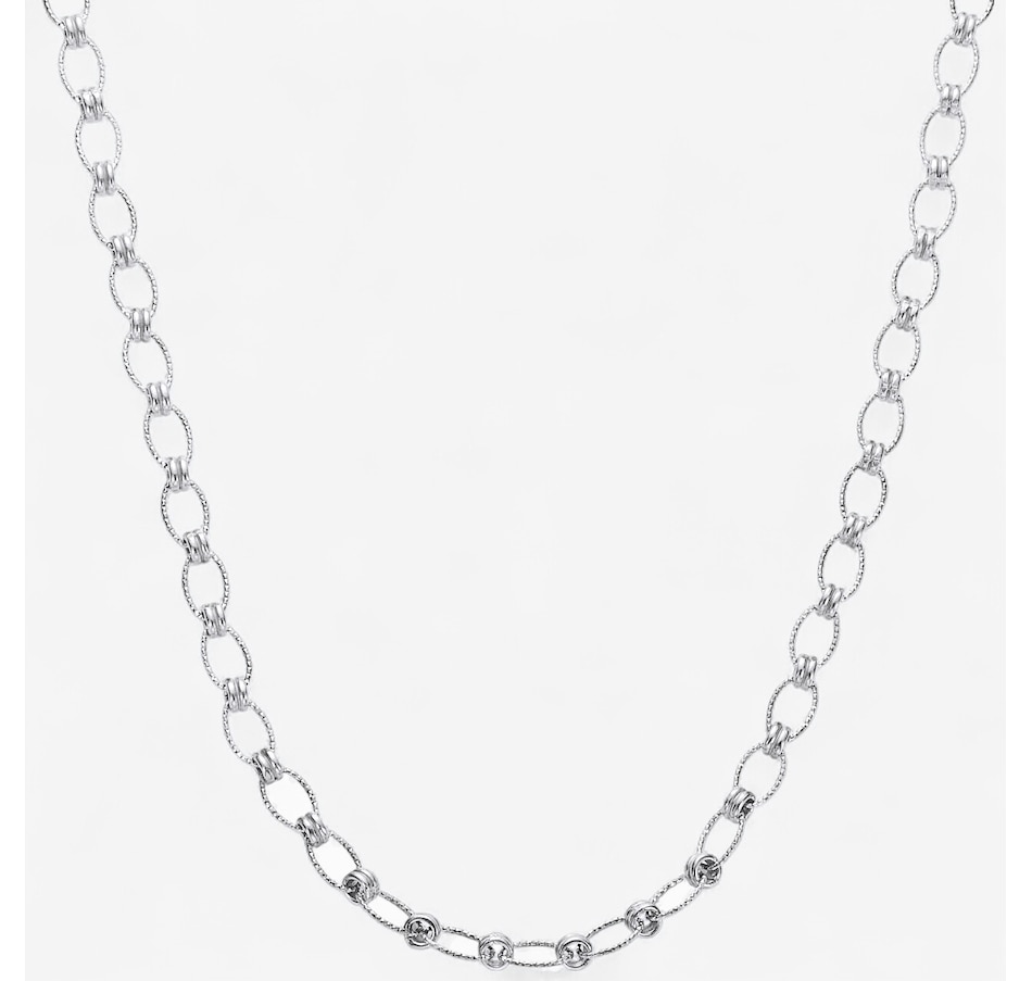 Image 244084_SIL.jpg, Product 244-084 / Price $219.99, Silver Gallery Sterling Silver Round Glitter Link Necklace from Silver Gallery on TSC.ca's Jewellery department