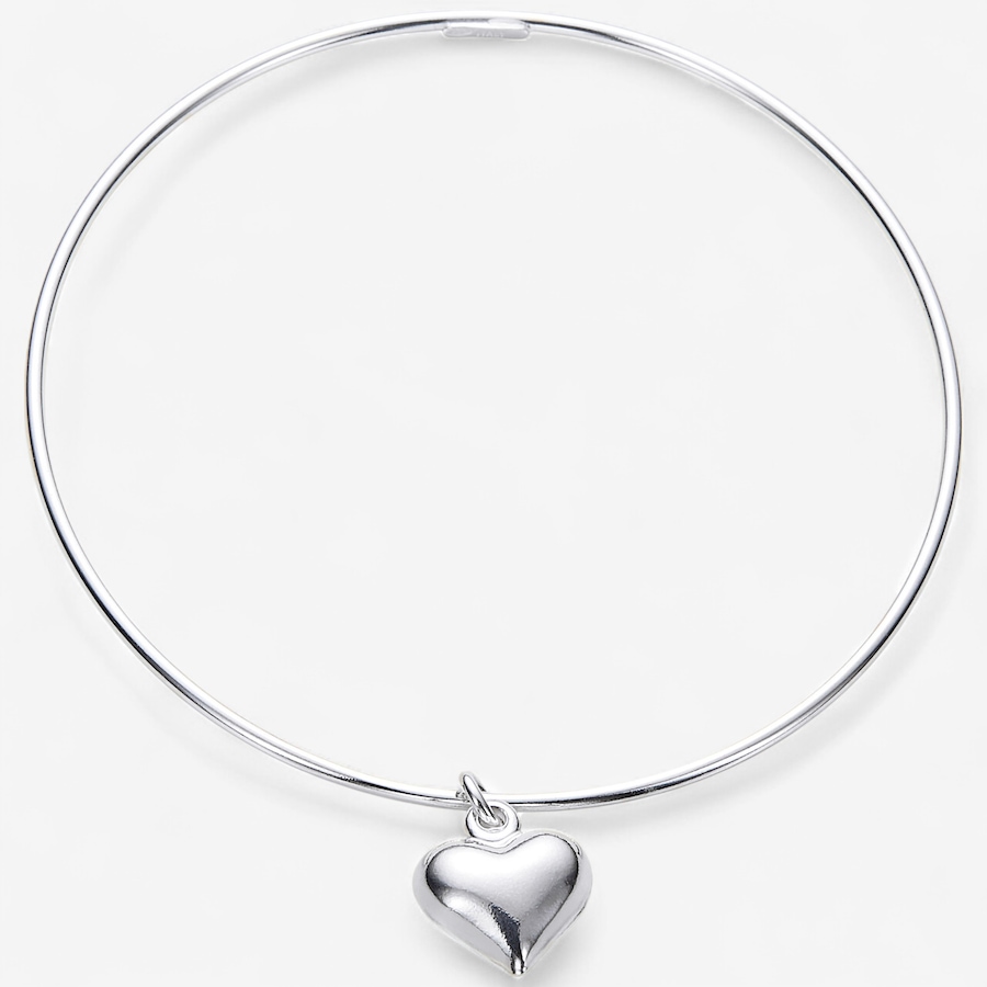 Image 244087.jpg, Product 244-087 / Price $89.99, Silver Gallery Sterling Silver Heart Charm Slip-on Bangle from Silver Gallery on TSC.ca's Jewellery department
