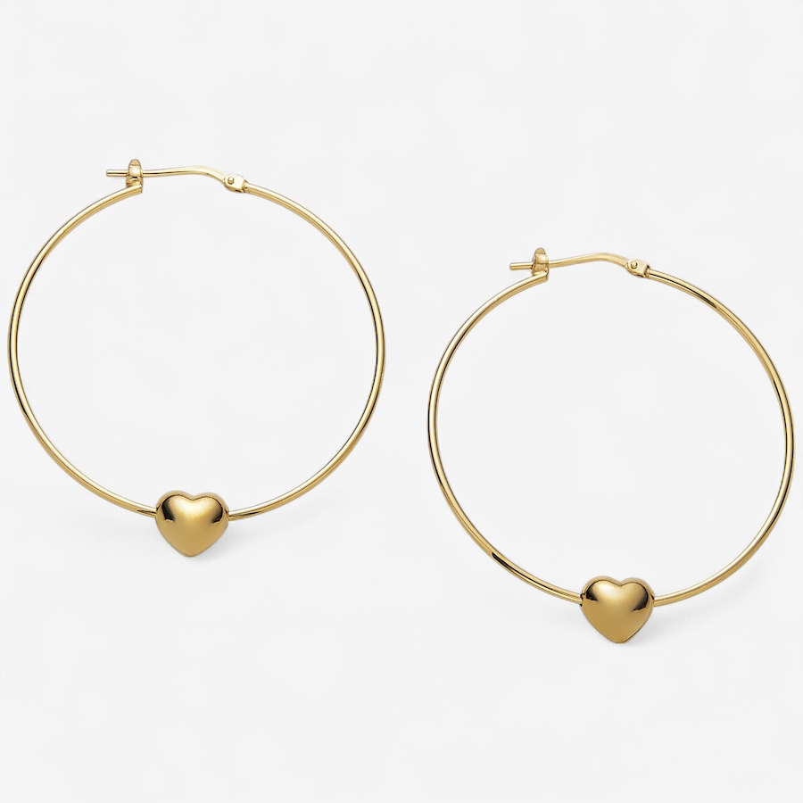 Image 244089_YGP.jpg, Product 244-089 / Price $99.99, Silver Gallery Sterling Silver Sliding Heart Charm Hoop Earrings from Silver Gallery on TSC.ca's Jewellery department