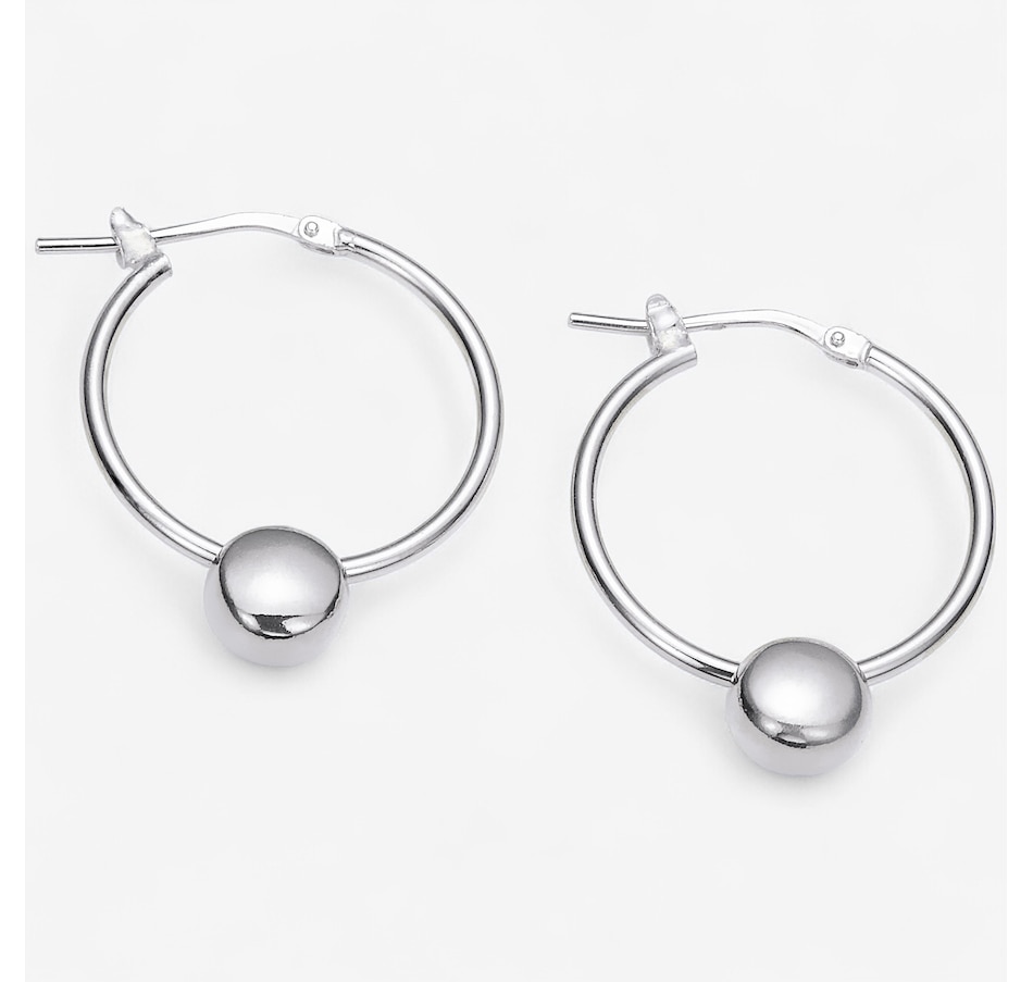 Image 244090_SIL.jpg, Product 244-090 / Price $79.99, Silver Gallery Sterling Silver Sliding Capsule Charm Hoop Earrings from Silver Gallery on TSC.ca's Jewellery department