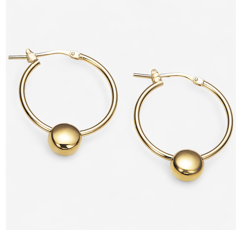 Image 244090_YGP.jpg, Product 244-090 / Price $79.99, Silver Gallery Sterling Silver Sliding Capsule Charm Hoop Earrings from Silver Gallery on TSC.ca's Jewellery department