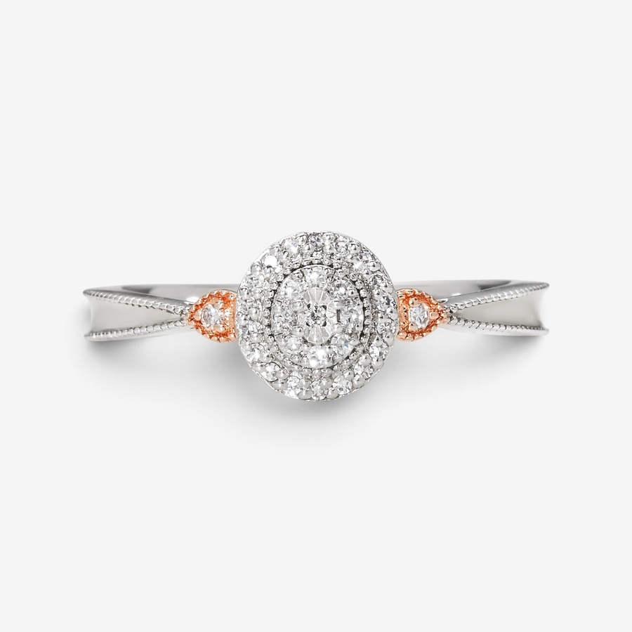 Image 244101_OVL.jpg, Product 244-101 / Price $129.99, EVERA Diamonds Sterling Silver & 14K Rose Gold Plate 0.10ctw Diamond Ring from Evera Diamonds on TSC.ca's Jewellery department