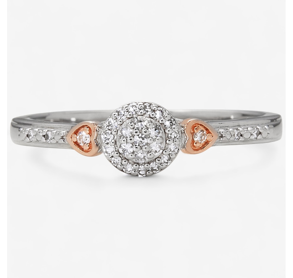 Image 244101_RND.jpg, Product 244-101 / Price $99.99, EVERA Diamonds Sterling Silver & 14K Rose Gold Plate 0.10ctw Diamond Ring from Evera Diamonds on TSC.ca's Jewellery department