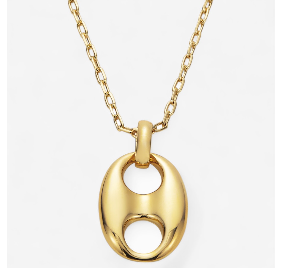 Image 244114.jpg, Product 244-114 / Price $69.99, Bronzoro Yellow Gold Plate Marine Link Pendant on Rolo Chain from Bronzoro on TSC.ca's Jewellery department