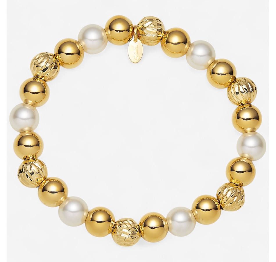 Image 244124.jpg, Product 244-124 / Price $69.99, Bronzoro Yellow Gold Plate Stretch Polished & Diamond Bead from Bronzoro on TSC.ca's Jewellery department