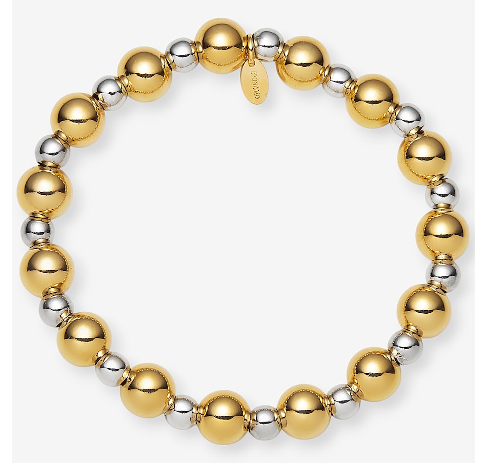 Image 244432.jpg, Product 244-432 / Price $59.99, Bronzoro Two Tone Gold Plate Stretch Bead Bracelet from Bronzoro on TSC.ca's Jewellery department