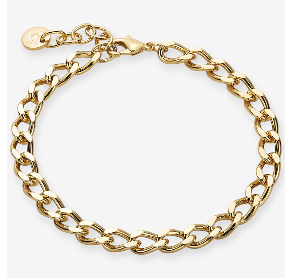 Image 244438.jpg, Product 244-438 / Price $79.99, Bronzoro Yellow Gold Plate Diamond Chunky Curb Link Anklet from Bronzoro on TSC.ca's Jewellery department