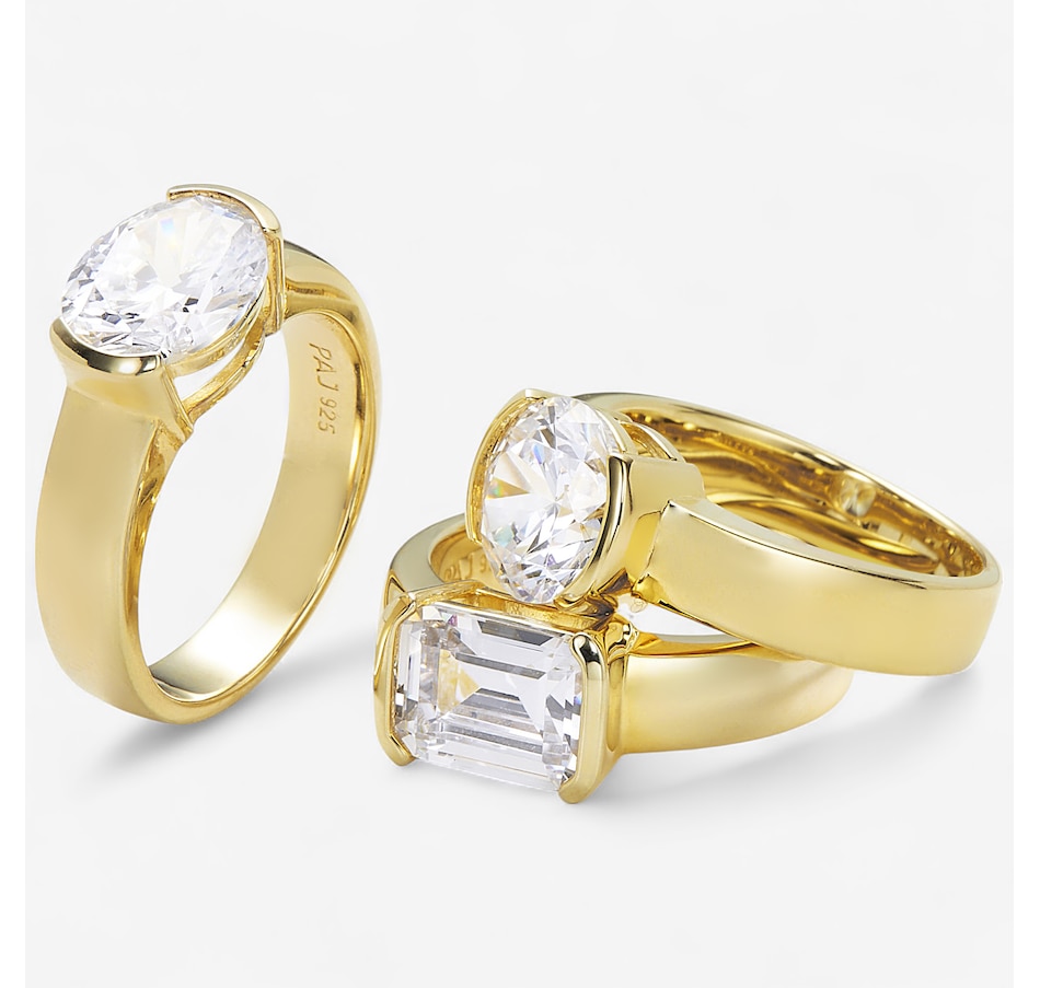 Image 244452_ALTMORE2.jpg, Product 244-452 / Price $99.99, Diamonelle Sterling Silver Shaped Diamonelle Semi Bezel Ring from Diamonelle on TSC.ca's Jewellery department