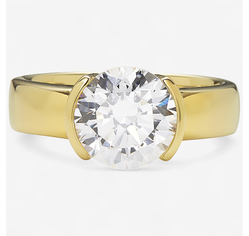 Image 244452_GPRND.jpg, Product 244-452 / Price $99.99, Diamonelle Sterling Silver Shaped Diamonelle Semi Bezel Ring from Diamonelle on TSC.ca's Jewellery department