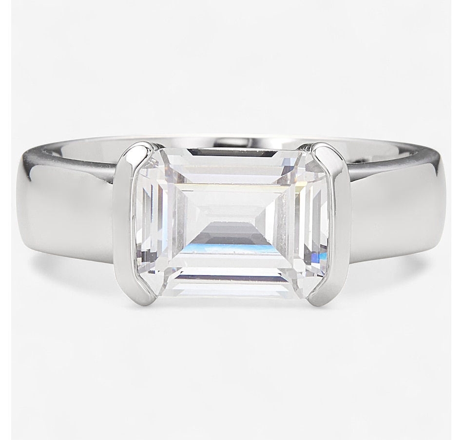 Image 244452_REMER.jpg, Product 244-452 / Price $99.99, Diamonelle Sterling Silver Shaped Diamonelle Semi Bezel Ring from Diamonelle on TSC.ca's Jewellery department