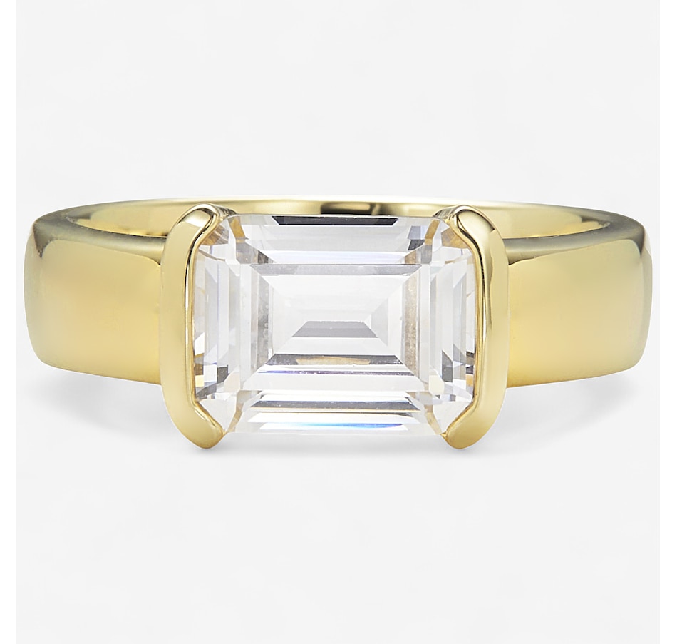 Image 244452_YEMER.jpg, Product 244-452 / Price $99.99, Diamonelle Sterling Silver Shaped Diamonelle Semi Bezel Ring from Diamonelle on TSC.ca's Jewellery department