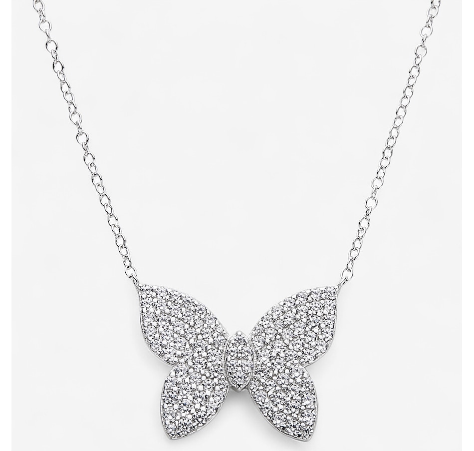 Image 244457.jpg, Product 244-457 / Price $79.99, Diamonelle Sterling Silver Rhodium Plate Diamonelle Butterfly Pendant Necklace from Diamonelle on TSC.ca's Jewellery department