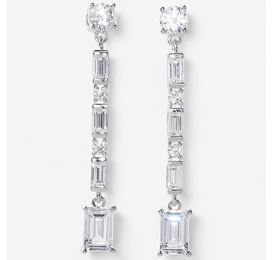 Image 244458.jpg, Product 244-458 / Price $79.99, Diamonelle Sterling Silver Rhodium Plate Diamonelle Linear Earrings from Diamonelle on TSC.ca's Jewellery department