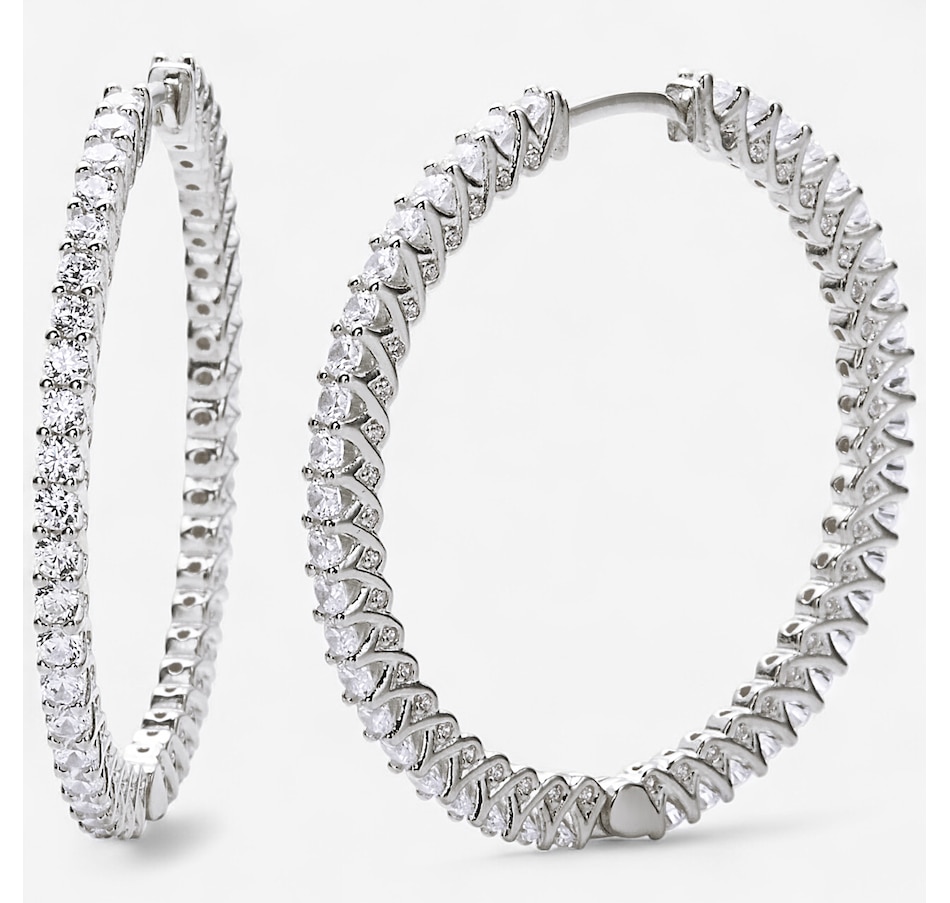 Image 244462_RHOP.jpg, Product 244-462 / Price $149.99, Diamonelle Sterling Silver Large Diamonelle Eternity Hoop Earrings from Diamonelle on TSC.ca's Jewellery department