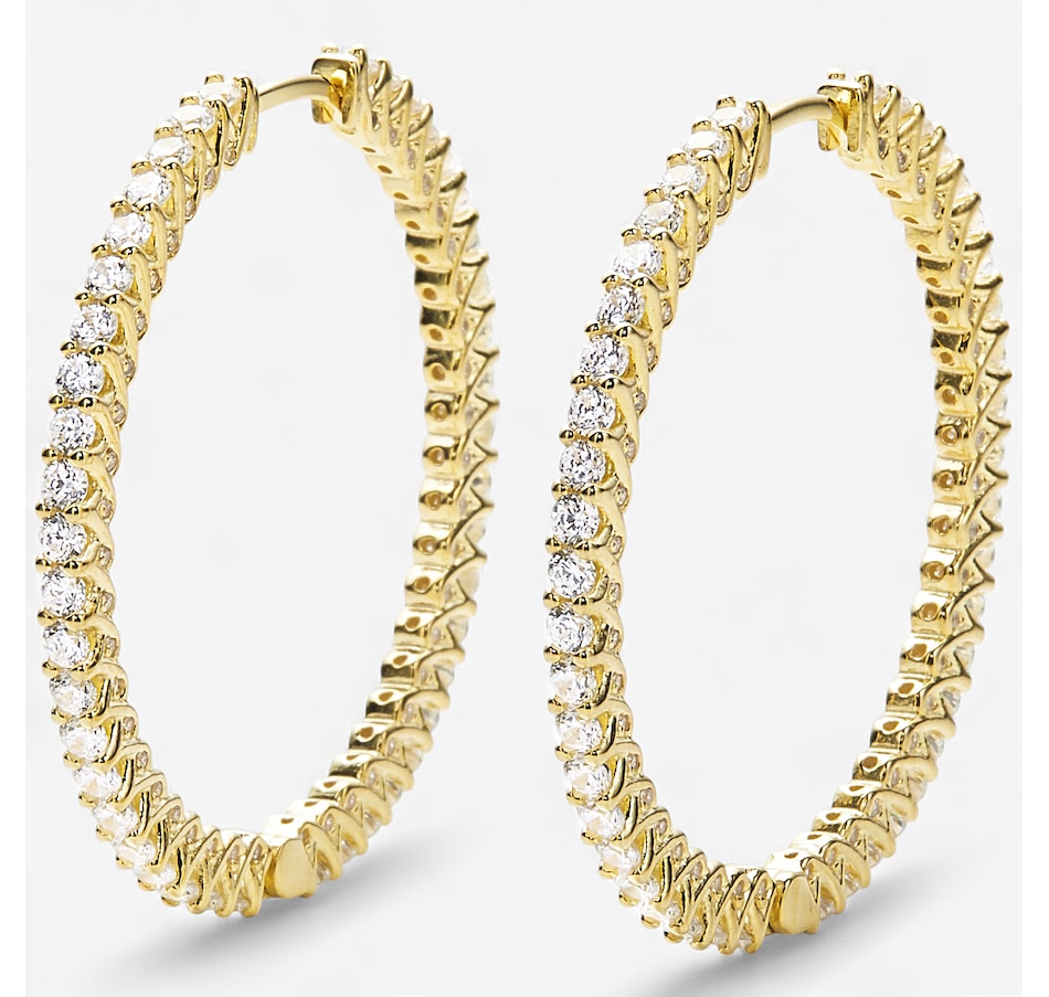 Image 244462_YGP.jpg, Product 244-462 / Price $149.99, Diamonelle Sterling Silver Large Diamonelle Eternity Hoop Earrings from Diamonelle on TSC.ca's Jewellery department