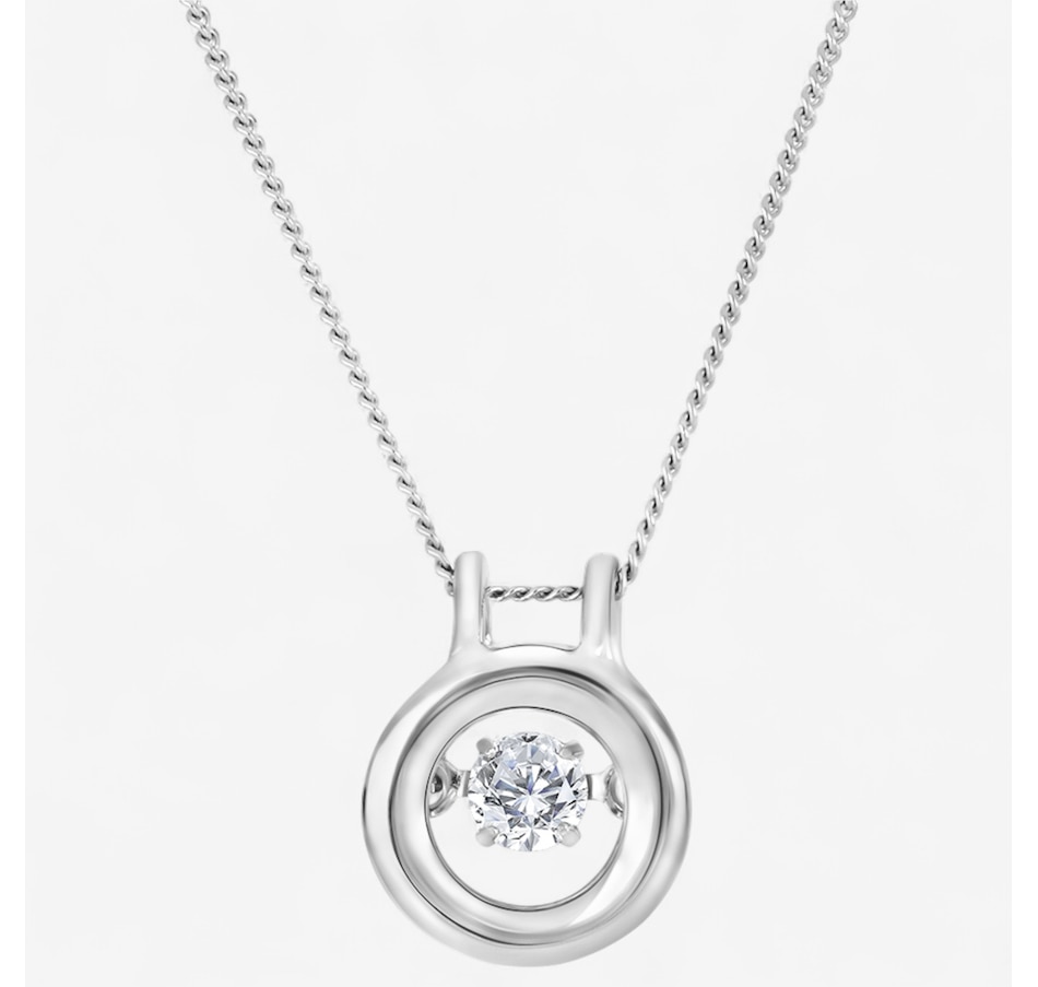 Image 244747.jpg, Product 244-747 / Price $899.99, Canadian Ice 10K White Gold Dancing Diamond Circle Pendant with Chain from Canadian Ice Diamonds on TSC.ca's Jewellery department