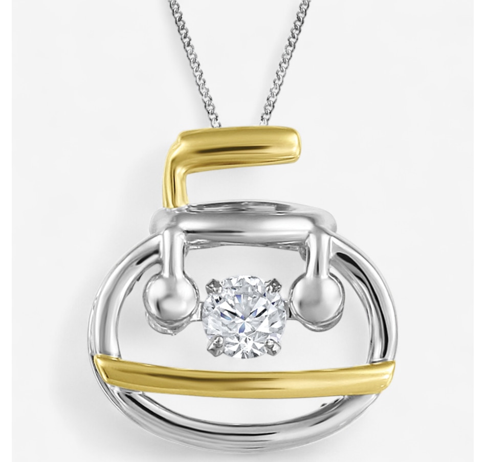 Image 244748.jpg, Product 244-748 / Price $999.99, Canadian Ice 10K Two-Tone Gold Curling Pendant with Chain from Canadian Ice Diamonds on TSC.ca's Jewellery department