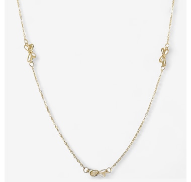 Stefano Oro 14K Yellow Gold Butterfly Station Necklace