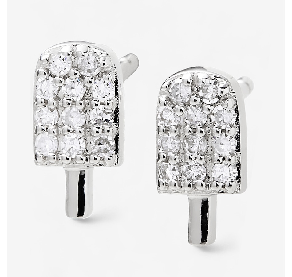 Image 244773.jpg, Product 244-773 / Price $99.99, Colours of Diamonds Sterling Silver Rhodium Plate 0.07 ctw Diamond Earrings from Colours of Diamonds on TSC.ca's Jewellery department
