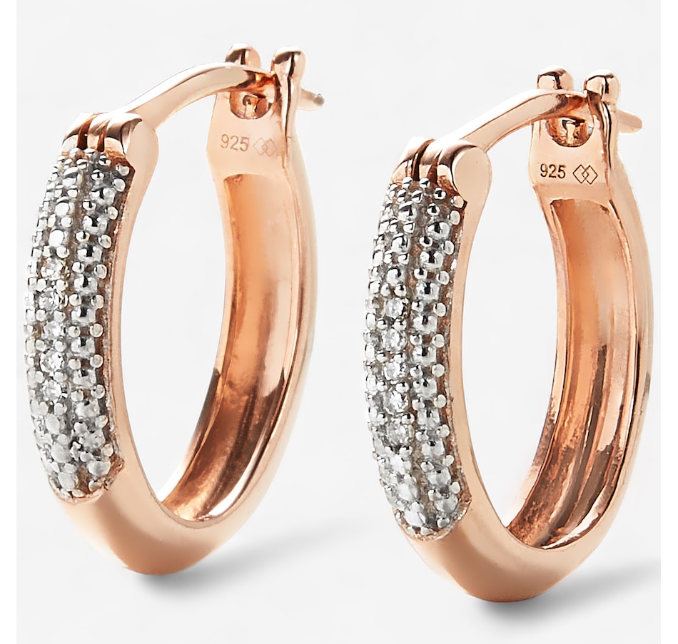 Image 244774_RSGP.jpg, Product 244-774 / Price $79.99, Colours of Diamonds Sterling Silver/14K Gold Plate 0.05 ctw Diamond Hoop Earrings from Colours of Diamonds on TSC.ca's Jewellery department