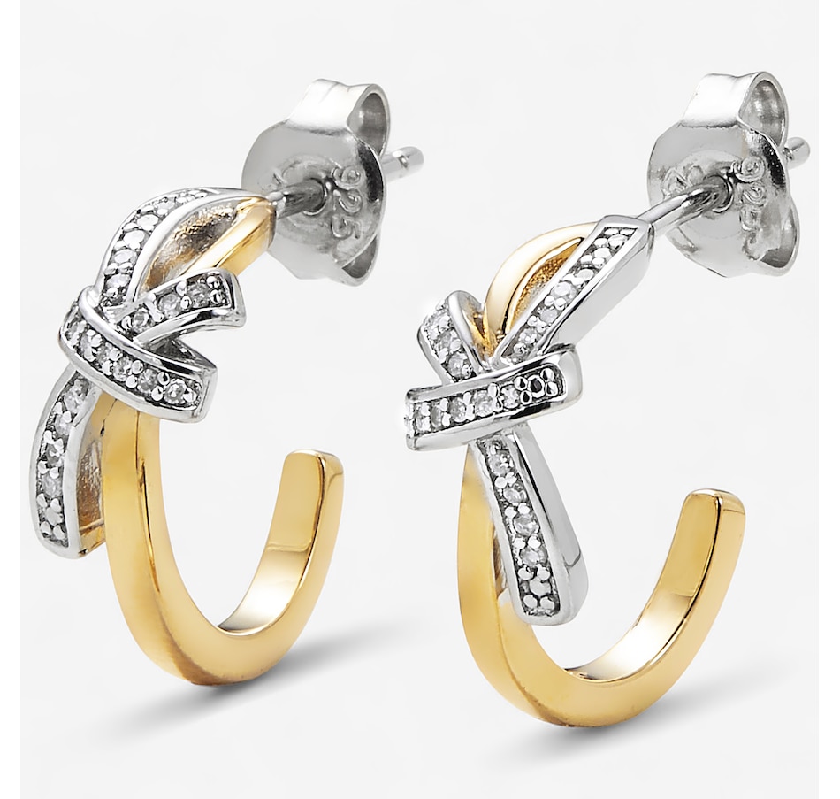 Image 244776.jpg, Product 244-776 / Price $99.99, Colours Of Diamonds Sterling Silver/14K Yellow Gold Plate 0.50 mic 0.10 ctw Diamond Earrings from Colours of Diamonds on TSC.ca's Jewellery department