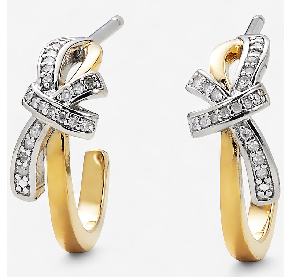 Image 244776_ALTMORE1.jpg, Product 244-776 / Price $99.99, Colours Of Diamonds Sterling Silver/14K Yellow Gold Plate 0.50 mic 0.10 ctw Diamond Earrings from Colours of Diamonds on TSC.ca's Jewellery department